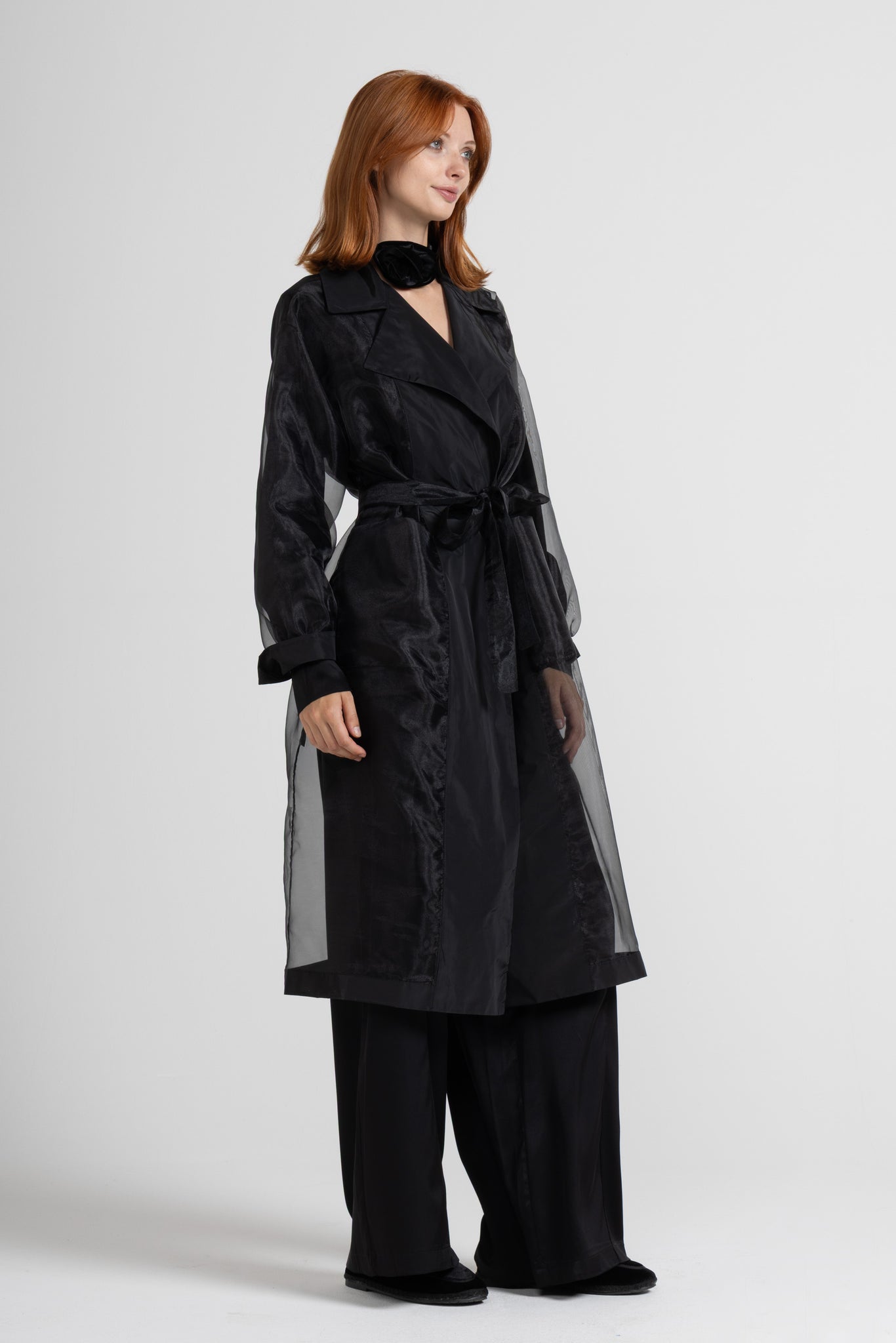 LONG DUST COAT IN LIGHT ORGANZA